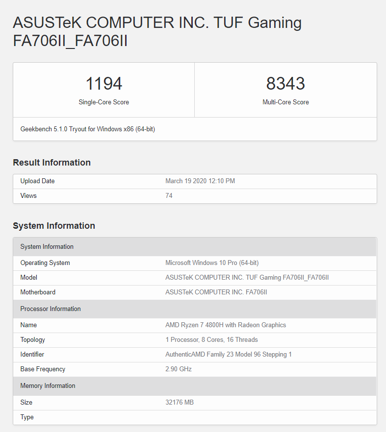 Screenshot 255 The AMD Ryzen 7 4800H in Asus TUF Gaming laptop defeats the Intel Core i9-9980HK