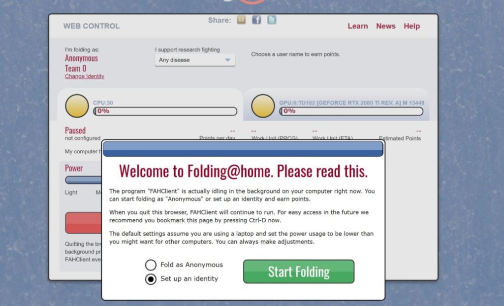 Help Beat Coronavirus with Folding@home, use your GPU And CPU Power for a cause