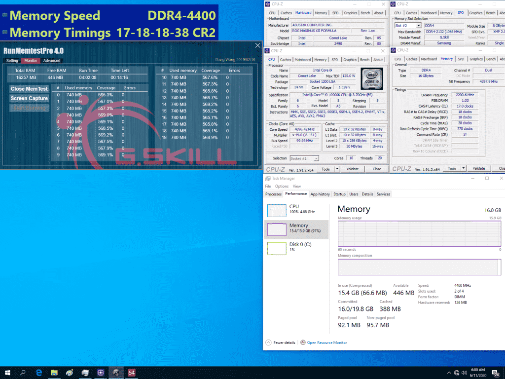 G.SKILL launches high capacity 16GB DDR4-4400 CL17 Memory Kits