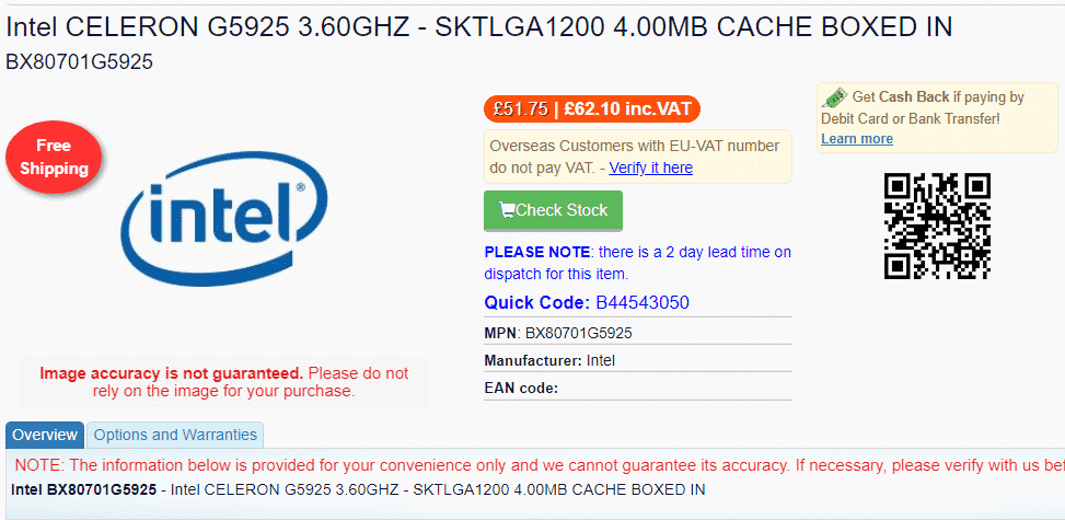 The 10-core Core i9-10850K is real as it is listed by several retailers with new entry-level Celeron CPUs