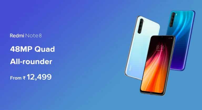 Redmi Note 8 (4GB/64GB) variant’s price increased for the fourth time, now costs ₹12,499