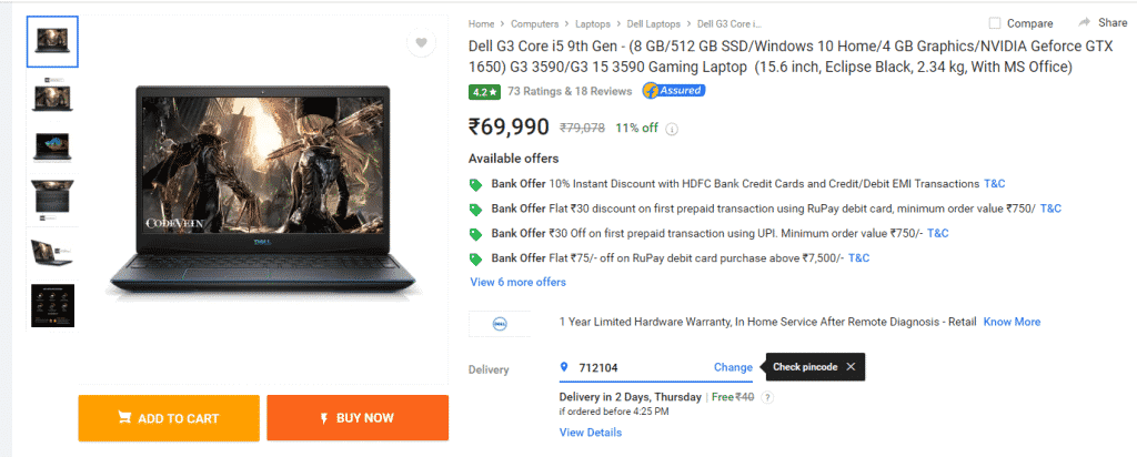 Screenshot 353 Best Gaming Laptop deals on Flipkart's Laptop Bonanza Sale
