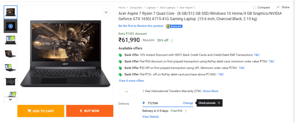 Best Gaming Laptop deals on Flipkart's Laptop Bonanza Sale
