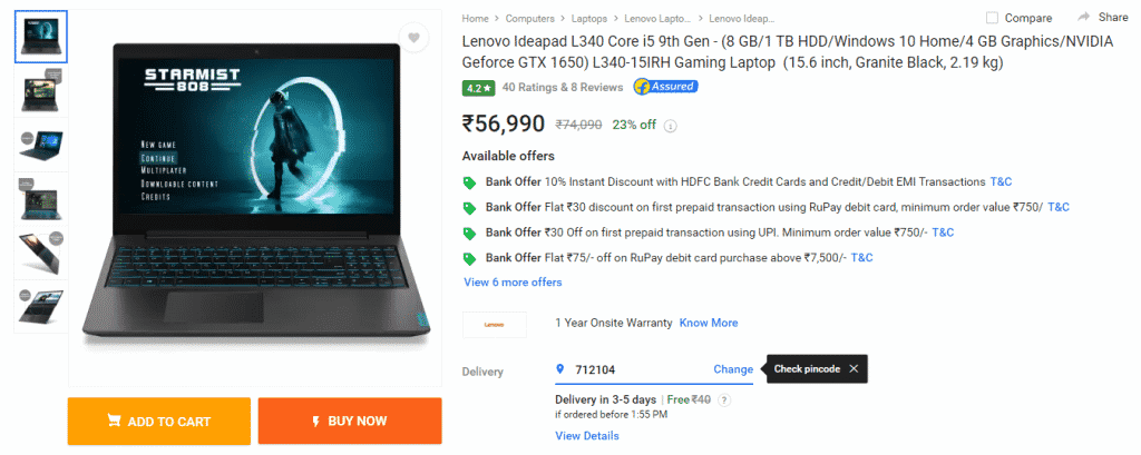 Best Gaming Laptop deals on Flipkart's Laptop Bonanza Sale