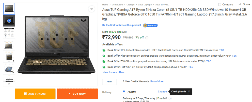 Best Gaming Laptop deals on Flipkart's Laptop Bonanza Sale
