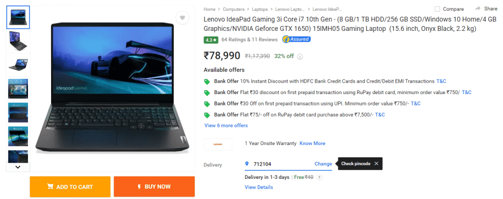 Best Gaming Laptop deals on Flipkart's Laptop Bonanza Sale