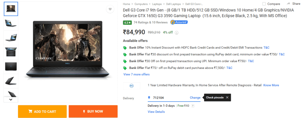 Best Gaming Laptop deals on Flipkart's Laptop Bonanza Sale