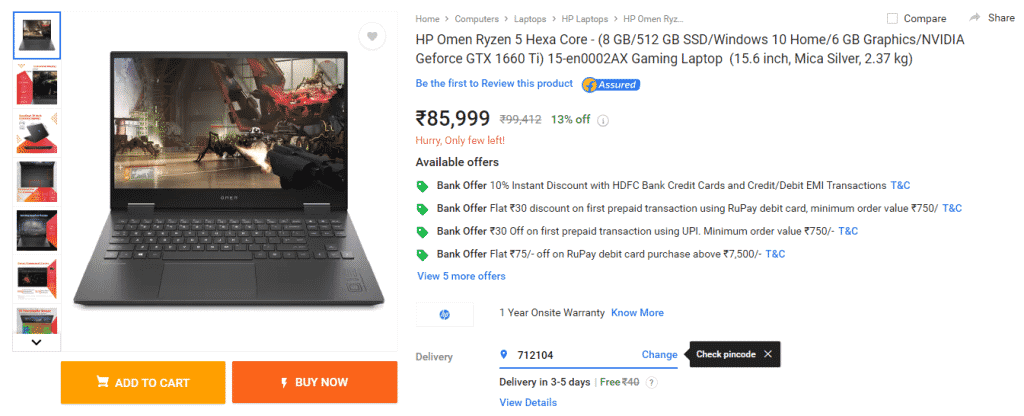 Best Gaming Laptop deals on Flipkart's Laptop Bonanza Sale