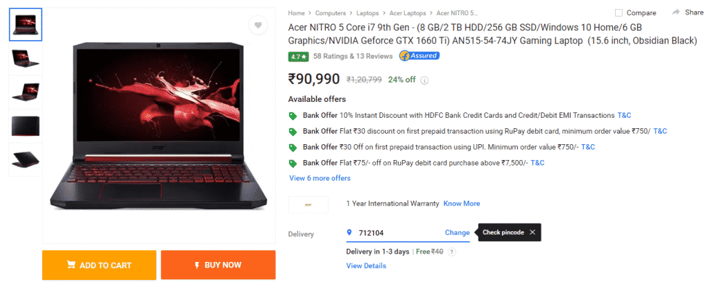 Best Gaming Laptop deals on Flipkart's Laptop Bonanza Sale