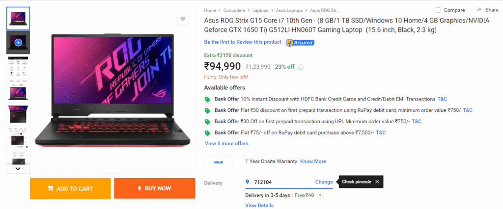 Best Gaming Laptop deals on Flipkart's Laptop Bonanza Sale