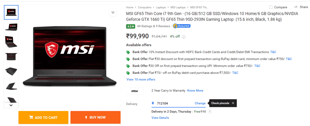 Best Gaming Laptop deals on Flipkart's Laptop Bonanza Sale