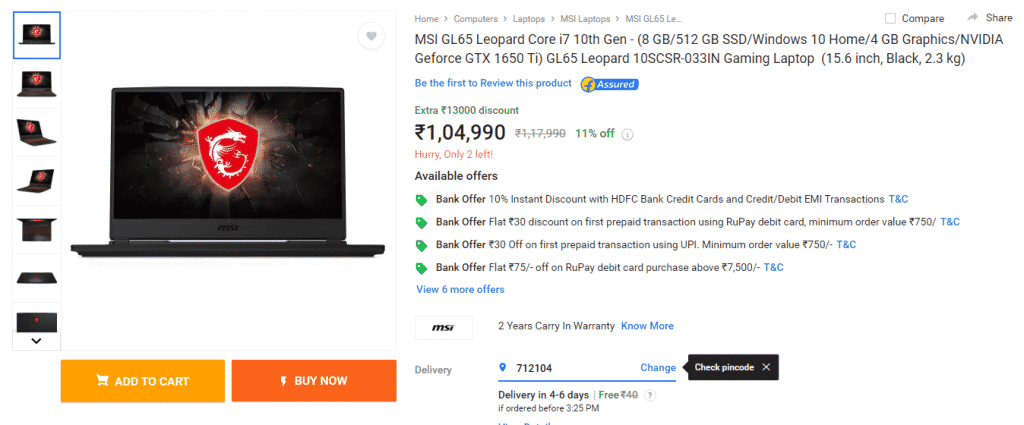 Best Gaming Laptop deals on Flipkart's Laptop Bonanza Sale