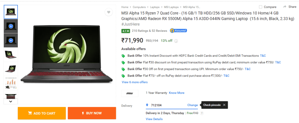 Best Gaming Laptop deals on Flipkart's Laptop Bonanza Sale
