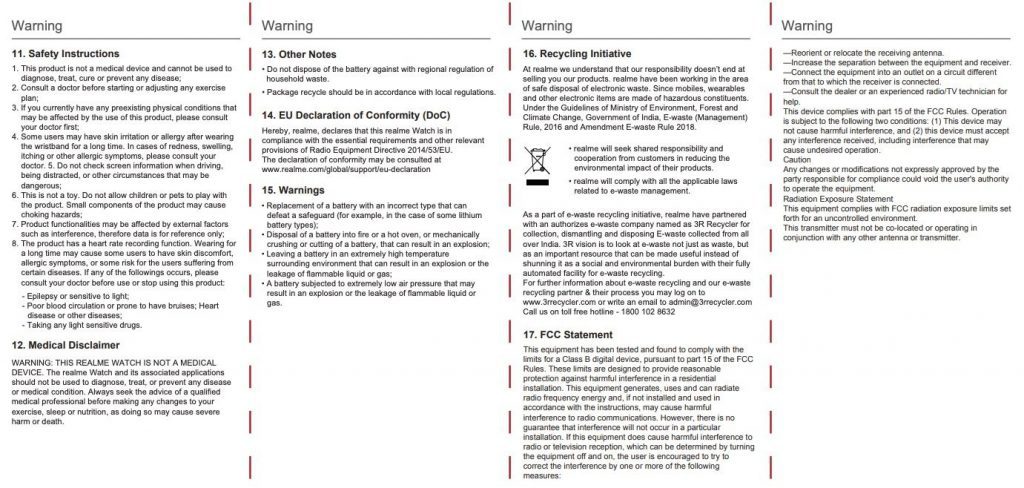 Realme Watch S Pro FCC Warning User Manual Realme Watch S Pro leaks suddenly surfaced