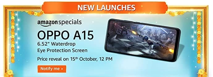 OPPO A15 will arrive with a 6.52-inches display on 15th October at 12 PM
