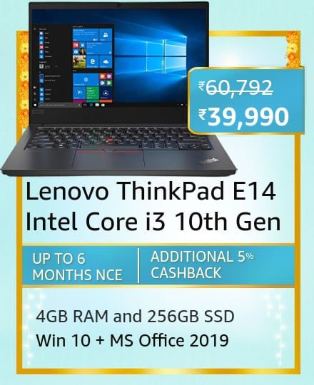 Top 3 Lenovo ThinkPad E14 laptop deals on Amazon Great Indian Festival