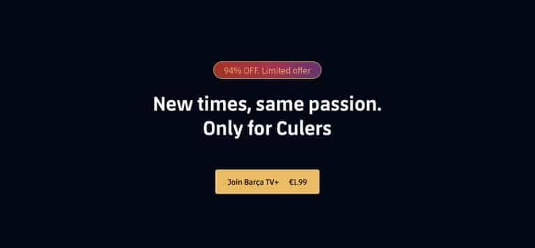 Get Barca TV+ membership for just €1.99 and enjoy season 20/21