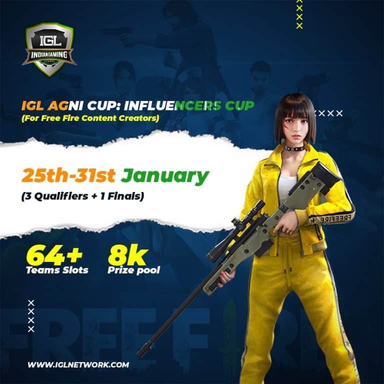 Indian Gaming League (IGL) to host “Influencers Rising Cup” from 25th-31st January 2021