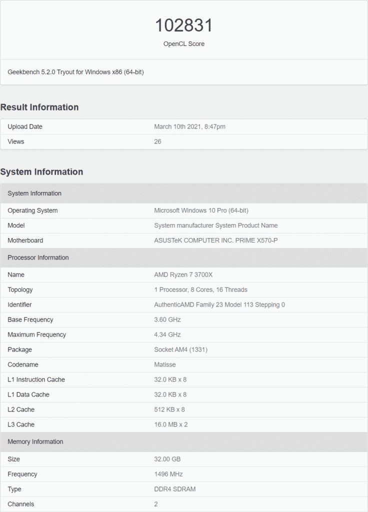 AMD Radeon RX 6700 XT 12 GB Graphics Card OpenCL Performance Benchmark AMD’s Radeon RX 6700 XT appears with strange Vulcan and OpenGL results