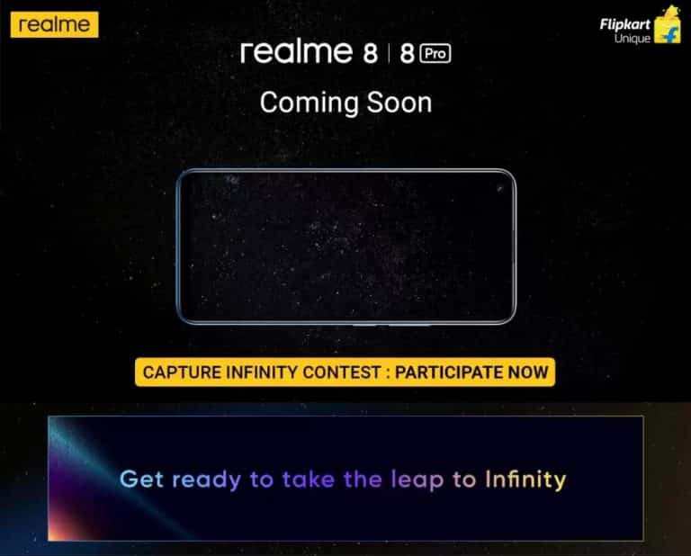 Realme 8  and 8 Pro will be sold via Flipkart