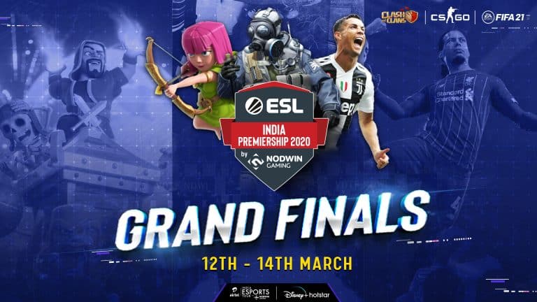 Grand Finale of the Winter Season of NODWIN Gaming’s ESL India Premiership to stream on Disney+Hotstar from March 12-14, 2021