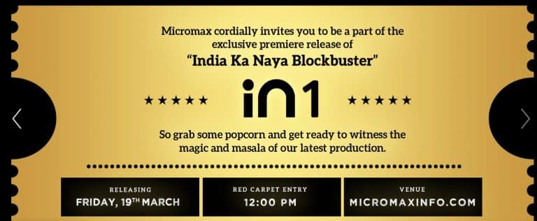 Micromax IN 1 is launching in India on March 19