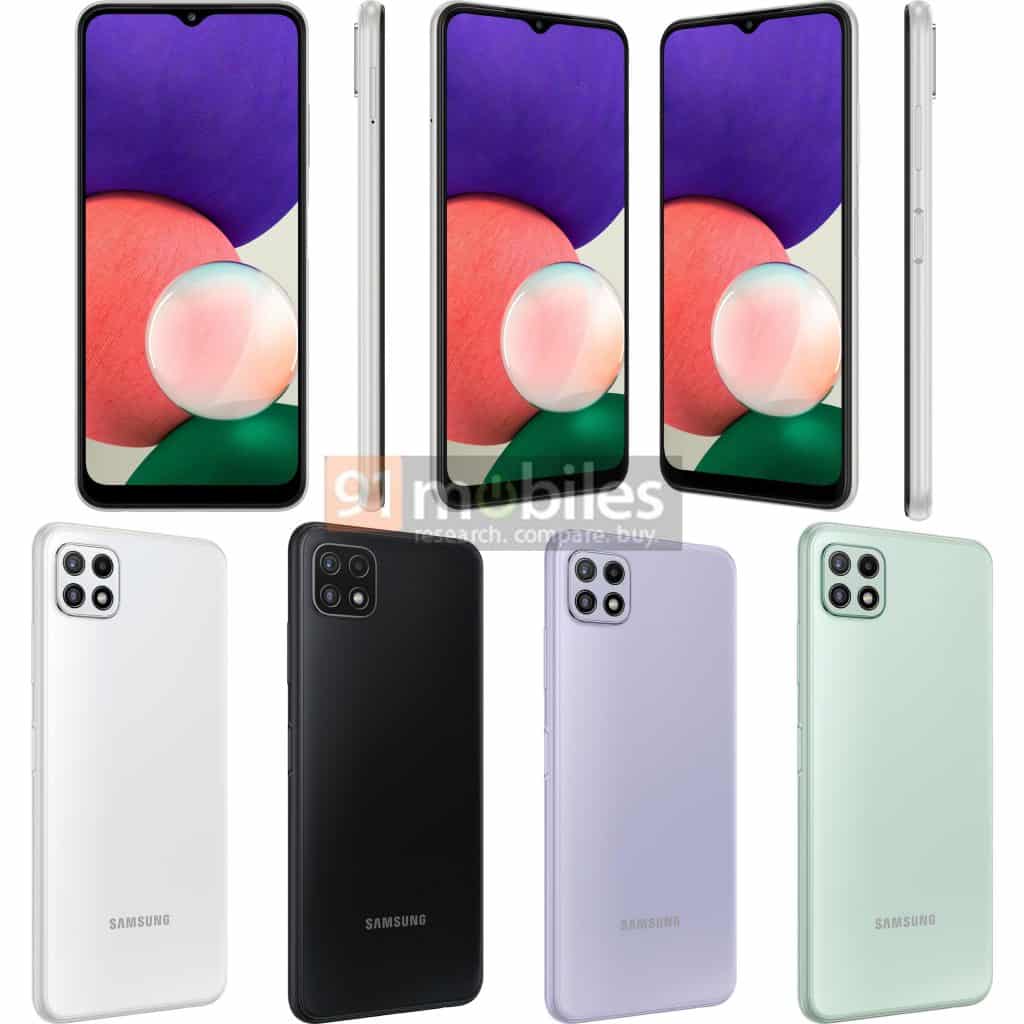 samsung galaxy a22 5g render 01 First look at Galaxy A22 5G and Galaxy A22 4G renders, including key specifications