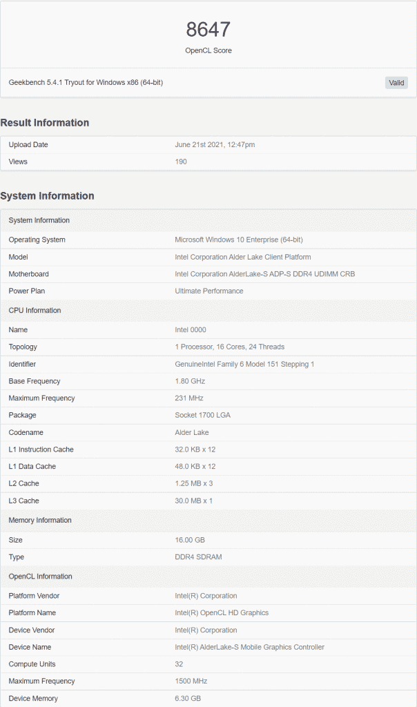 Intel’s Alder Lake desktop and Mobility CPU’s appears in benchmarks with impressive scores