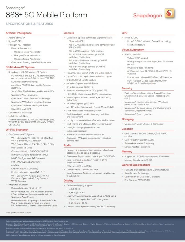 image 111 Qualcomm Snapdragon 888+ 5G Mobile Processor announced at MWC 2021