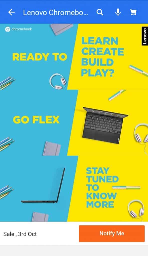 New Lenovo Chromebook coming soon on Flipkart Big Billion Days sale