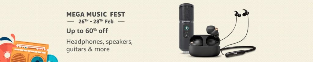 amazon music fest Get the best deals on gadgets during Amazon.in’s ‘Electronics Days’ and ‘Mega Music Fest’