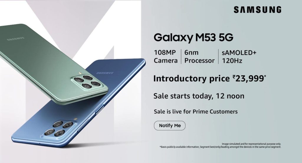 Deal: Get a new Samsung Galaxy M53 5G for only ₹23,999 and its charger for ₹299