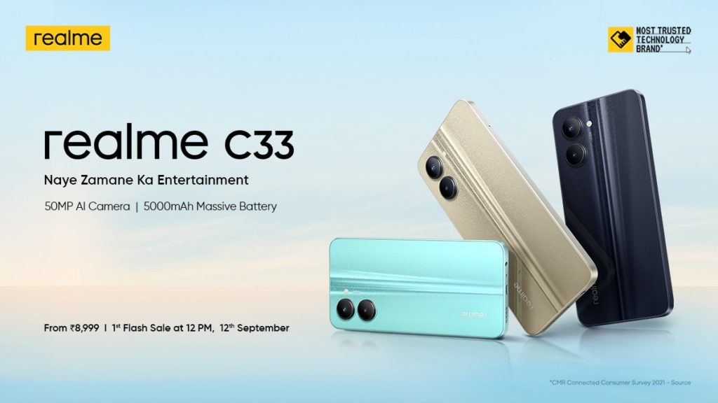 Realme C33 with Unisoc T612 SoC Launched in India