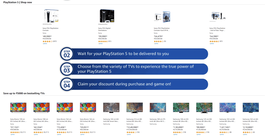 Buy PlayStation 5, get up to an additional ₹5000 discount on select TVs