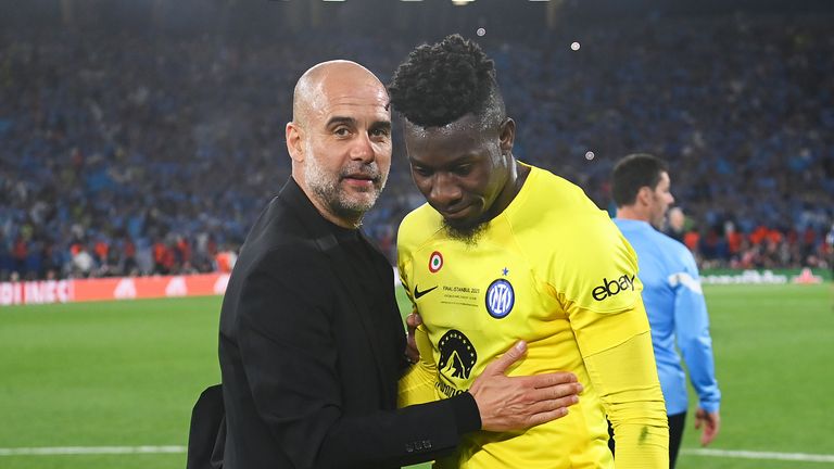 Andre Onana Pep Guardiola via Sky Sports Andre Onana Impact: In-depth Analysis of Manchester United's Tactical Revolution by Replacing De Gea with Onana