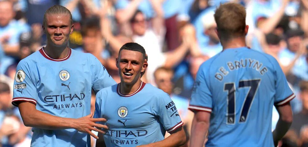 Haaland Foden and Kevin De Bruyne of Manchester City Riyad Mahrez signs for Al Ahli with €35m fee agreed with Man City