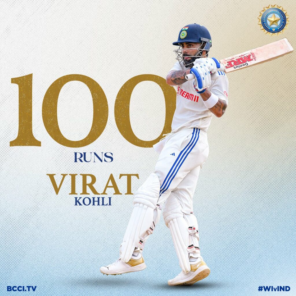Virat Kohli scoring a Hundred in his 500th game for India via BCCI Offcial Twitter 500 and Beyond: Virat Kohli - A Cricketing Legacy for the Ages
