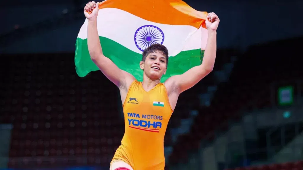 Antim Panghal Image via Olympics Antim Panghal's Bronze Victory Secures India's Paris 2024 Olympics Berth