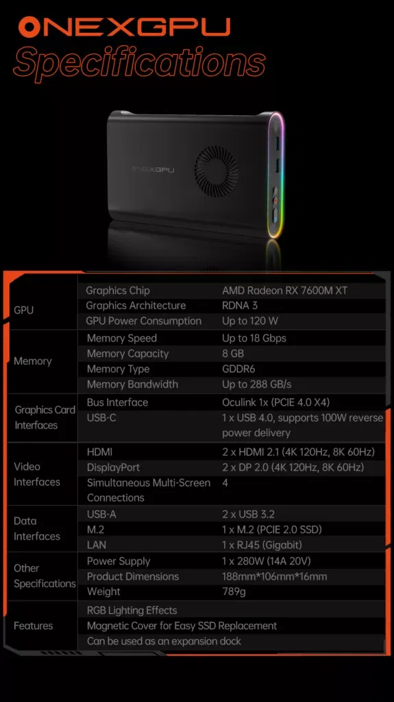 The new $599 OneXGPU Specs Revealed: Radeon RX 7600M XT & Integrated Storage