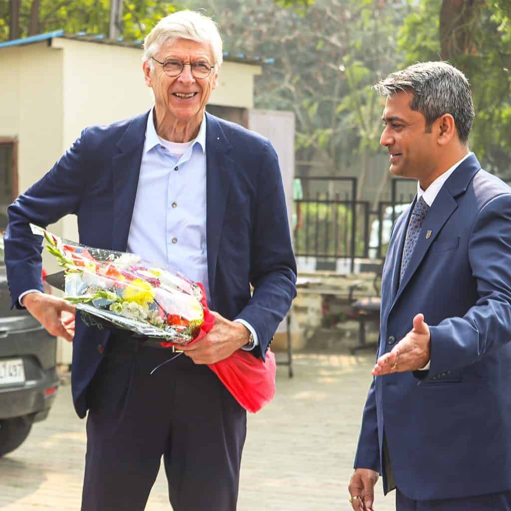 AIFF President Kalyan Chaubey Welcomed Mr. Arsene Wenger whos the Chief of Global Football Development Image Credits Twitter AIFF Ex-Co Member Accused of Physically Assaulting Women Footballers