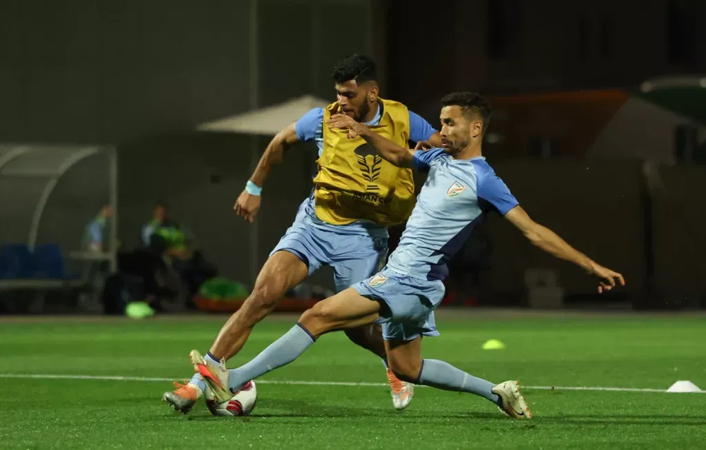 Indian Team in training ahead of their match against Uzbekistan Image Credits Twitter AFC Asian Cup 2023: India vs Uzbekistan - Preview & Where to Watch the Match Live in India