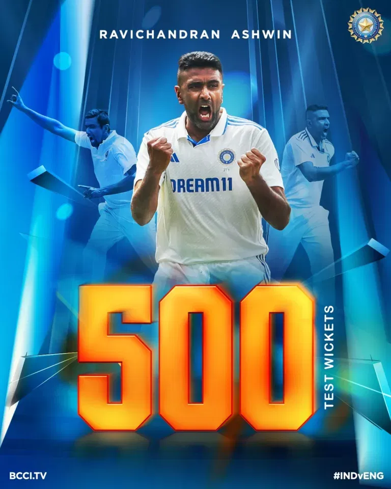Ravichandran Ashwin Makes History: Becomes 2nd Indian to Claim 500 Test Wickets!