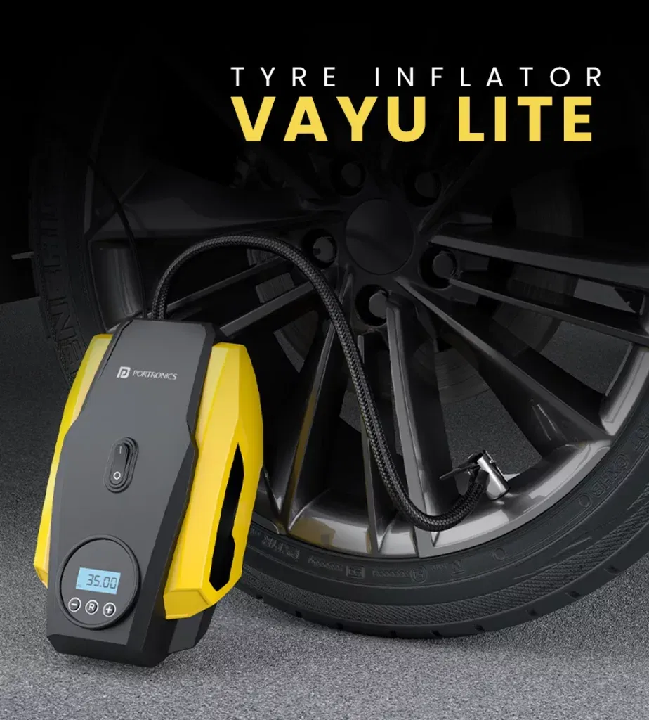 Portronics Vayu Lite Portronics Makes Refilling Tyres Hassle-free with Vayu Lite Portable Tyre Inflator