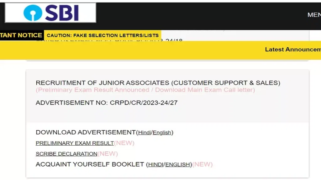 b13 SBI Clerk Result: Get A Complete Update and Check Out the SBI Clerk Result for 2024