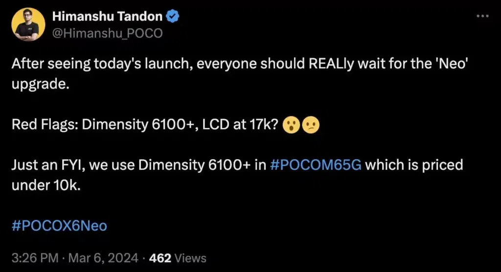 Poco X6 Neo is expected to launch soon in India with Dimensity 6100+ 