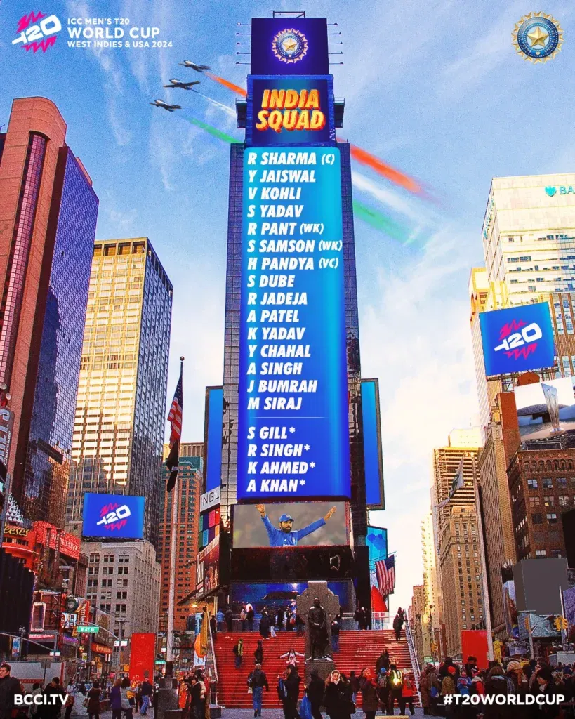 Indias squad for ICC Mens T20 World Cup 2024 Image Credits BCCI Twitter India's Squad For T20 World Cup 2024, Samson, Chahal and Dube Picked As Rinku Singh Named in Travelling Reserves