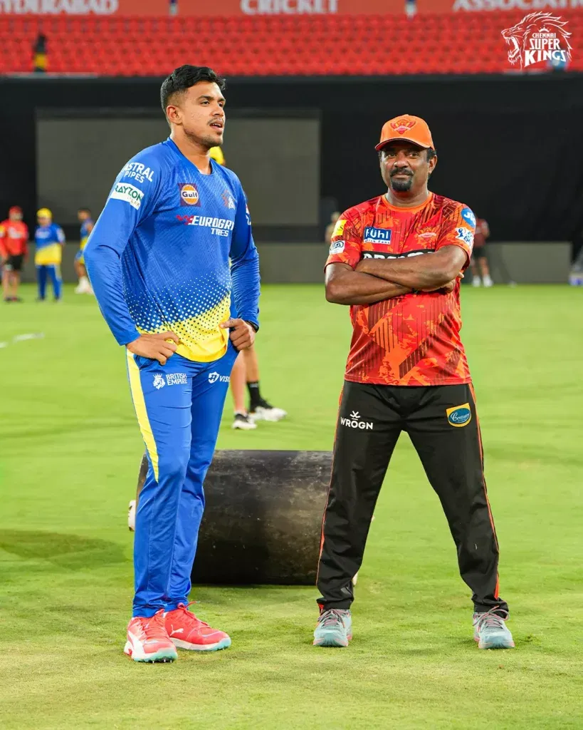 Maheesh Theekshana Muttiah Muralitharan Image Credits CSK Twitter IPL 2024: SRH vs CSK – Match Preview, Prediction, Team News and Fantasy XI 