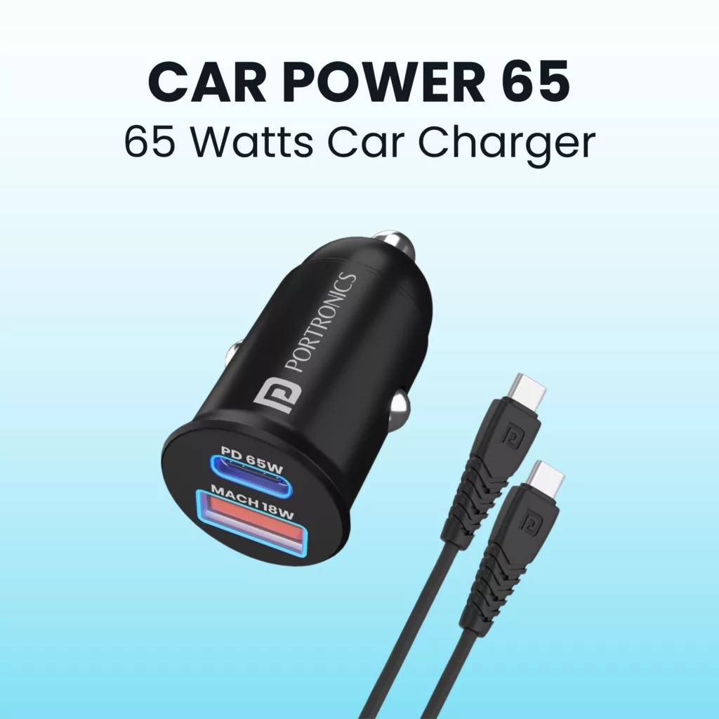 Portronics Car Power 65 dual-port rapid charging accessory launched