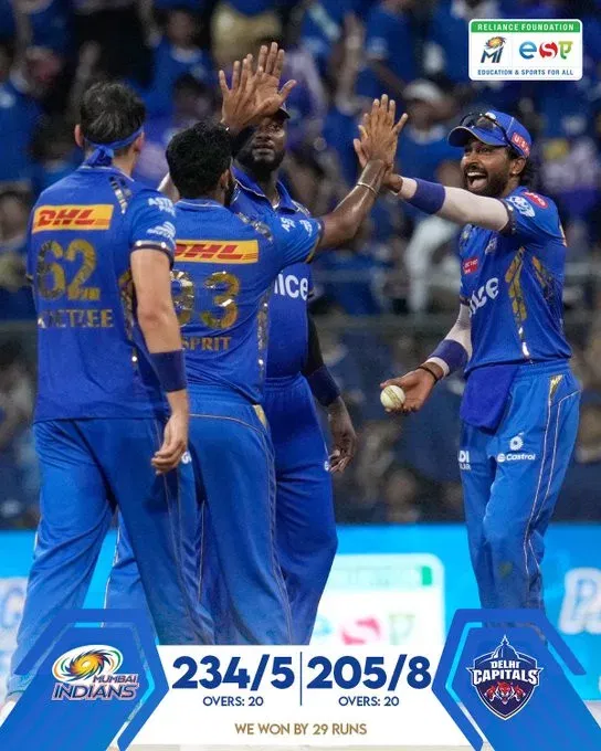image 10 70 jpg IPL 2024 MI vs DC : Mumbai Indians Secure First Win in IPL 2024, Defeats DC by 29 Runs