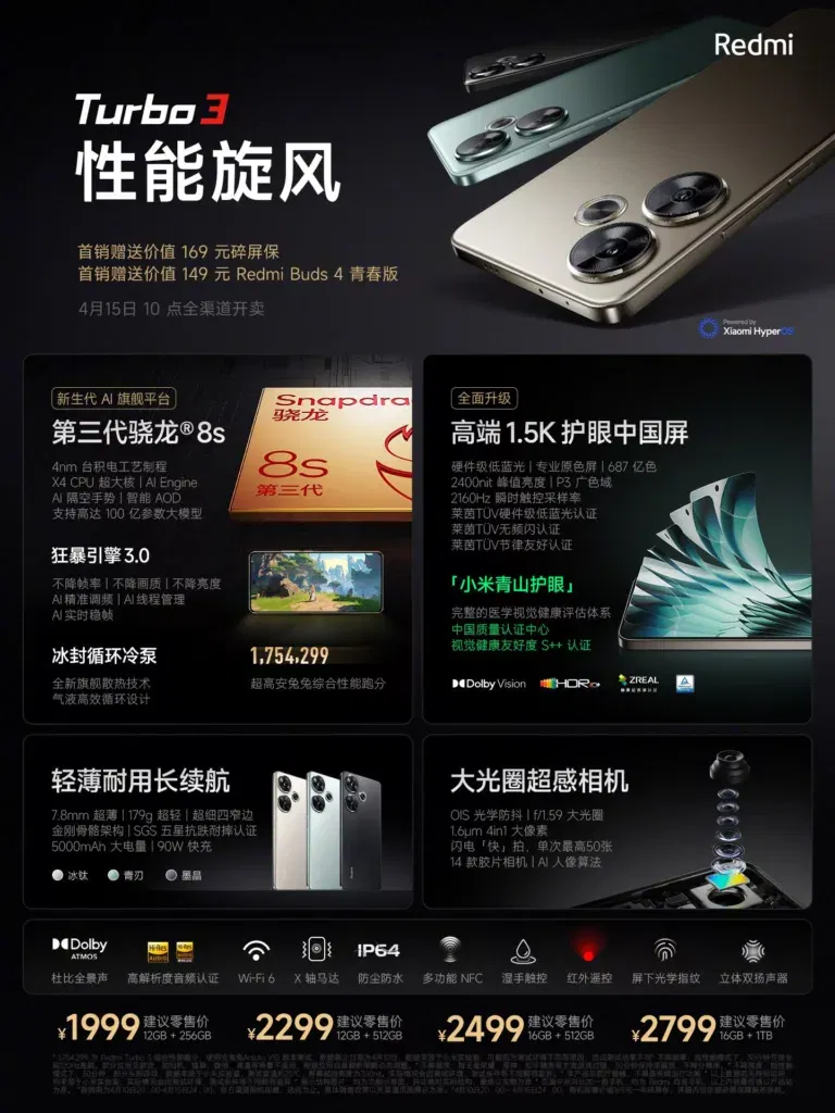 Redmi Turbo 3 launched in China with 6.67-inch 120Hz OLED display